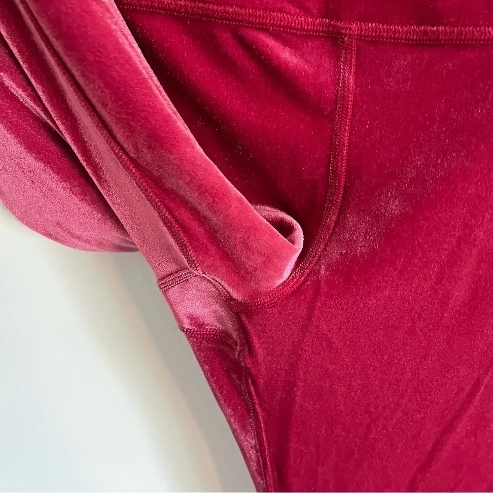 ATHLETA‎ Elation Velvet Tight Leggings and Cropped Workout Top Matching Set
